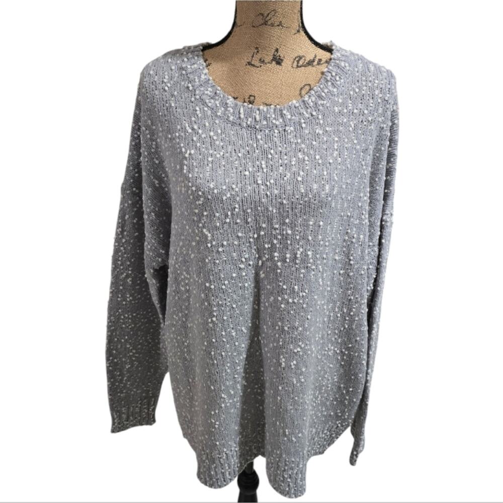 Andre by Unit Cozy Gray knotted Knit Sweater Plus Size 1X New